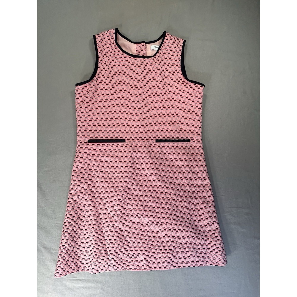 Brooks‎ Brothers Girls 14 Sleeveless Shift Dress Pink With Navy Accents
